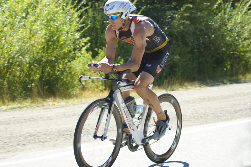 Mike on bike at 2011 Ironman Canada