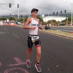 Fawn Whiting heading out the Queen K at the 2016 Ironman World Championship