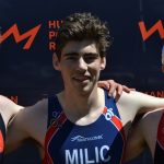 Volunteers, racers and supporters at the Victoria Youth Triathlon at UVic.