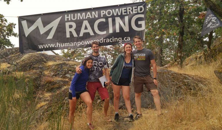 Racers, volunteers and sponsors at the SwimRun Victoria at Thetis Lake Victoria in 2018