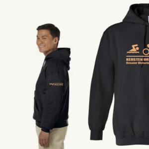 A man modelling the race series hoody.