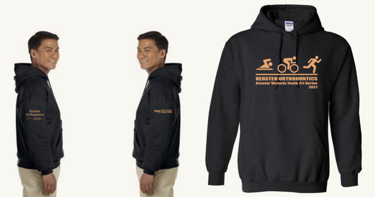 A man modelling the race series hoody.