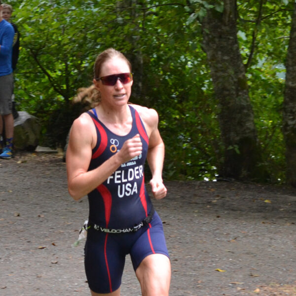Amanda Felder comes across the finish line!