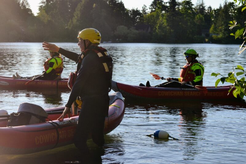 Three SAR Kayakers at Fuller Lake