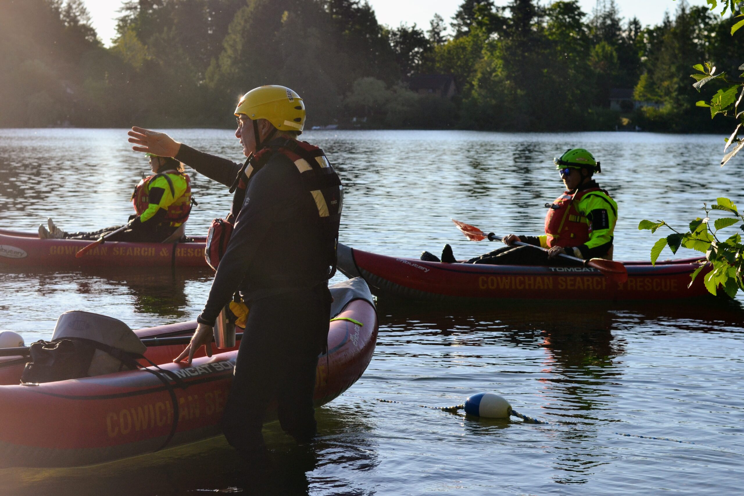 Three SAR Kayakers at Fuller Lake