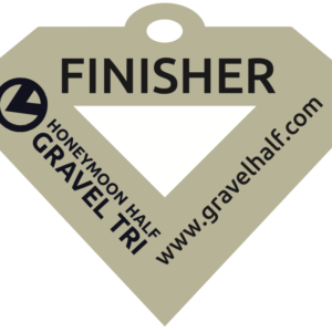 an image of the finisher medallion for the Honeymoon Half Gravel Triathlon