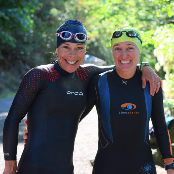 Racers do a pre-race day swim at Durrance Lake in preparation for the XTERRA Victoria.
