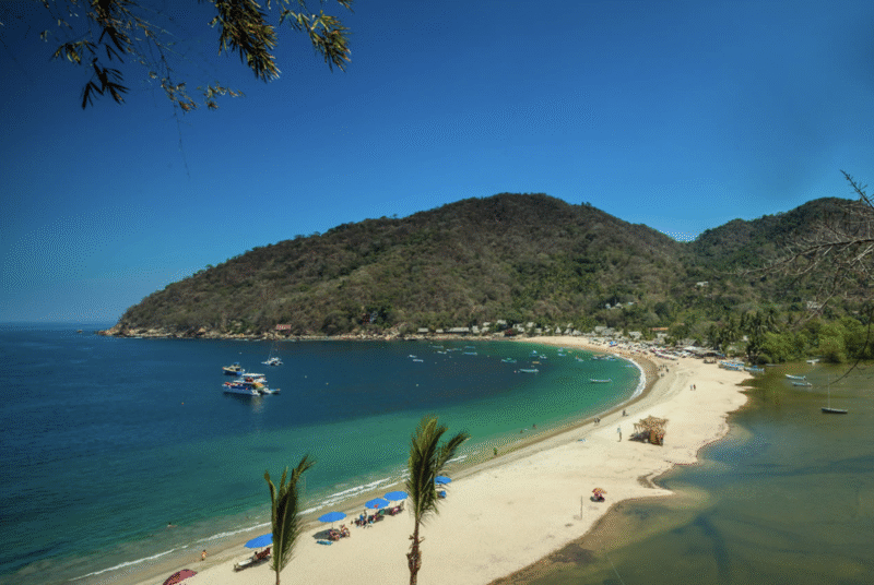 An aerial view of Banderas Bay, Mexico